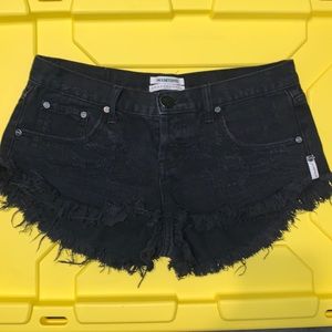 One Teaspoon Black Bonita Denim Shorts